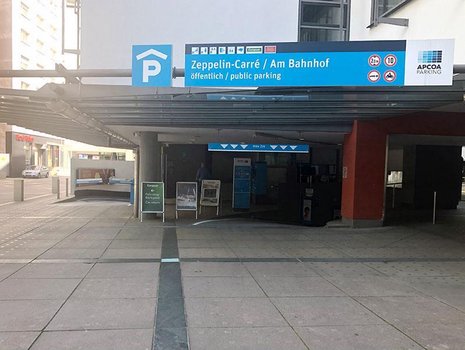Stuttgart, Parkhaus Zeppelin Carree Einfahrt 1 Zeppelin-Carré-1