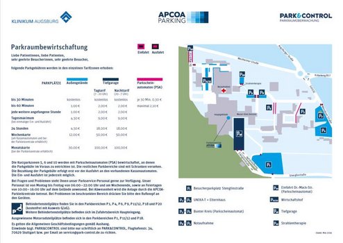 Lageplan Zentralklinikum Augsburg Universitätsklinikum Augsburg-1